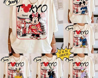 Customize Tokyo Disneyland Mickey and Friends Kimono Shirt, Japan Vacation 2026 Girl Trip Shirts, Custom Disney Family Matching Tee