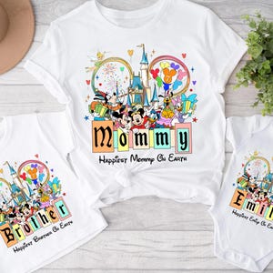 Personalized Disney Birthday Shirt, Best Birthday Ever, Happiness Mama On Earth, Disney Birthday Squad, Mickey & Friends Birthday Trip Tees