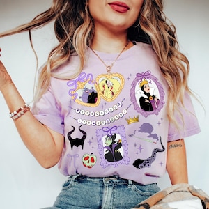 Custom Disney Villains Coquette and Bead Shirt, Bad Witches Shirt, Maleficent Evil Queen Ursula Cruella Shirt, Disneyland Girls Trip Shirt