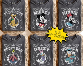 Vintage Mickey and Friends Signatures Shirt, Vintage Mickey & Co Est 1928 Shirt, Disneyland Shirts, Disney Family Vacation 2026 Shirt