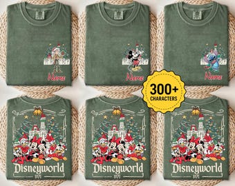 Retro Disneyworld Christmas All Characters Shirts, Custom Mickey's Very Merry Christmas Party Shirt , WDW Family Matching Disney Holiday