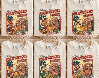 Disney Gingerbread Character Jollywood Nights 2026 Christmas Tshirt, Disney Hollywood Studios 2026 Trip shirt, WDW Family Xmas Holiday Gifts