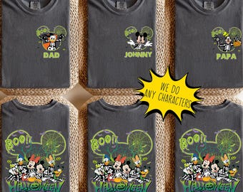 Vintage Mickey's Not So Scary Halloween Party Shirt, Custom Disney All Characters Skeleton Shirt, WDW Halloween Tee, Halloween Disney Family