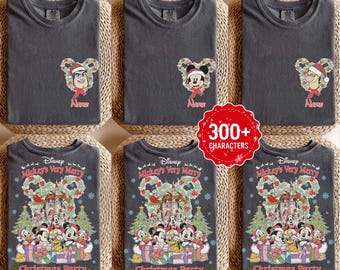 Custom 2-Sided  Mickey Very Merry Christmas Party 2026 Shirt,  Mickey And Friends Christmas Party 2026 Shirt, WDW Family Christmas Trip Tee