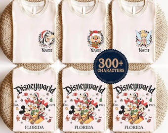 Custom Mickey Friends Disneyworld Christmas Shirt, Retro All Characters Holiday Shirt, Family Matching Disney Vacation Trip 2026 Gifts