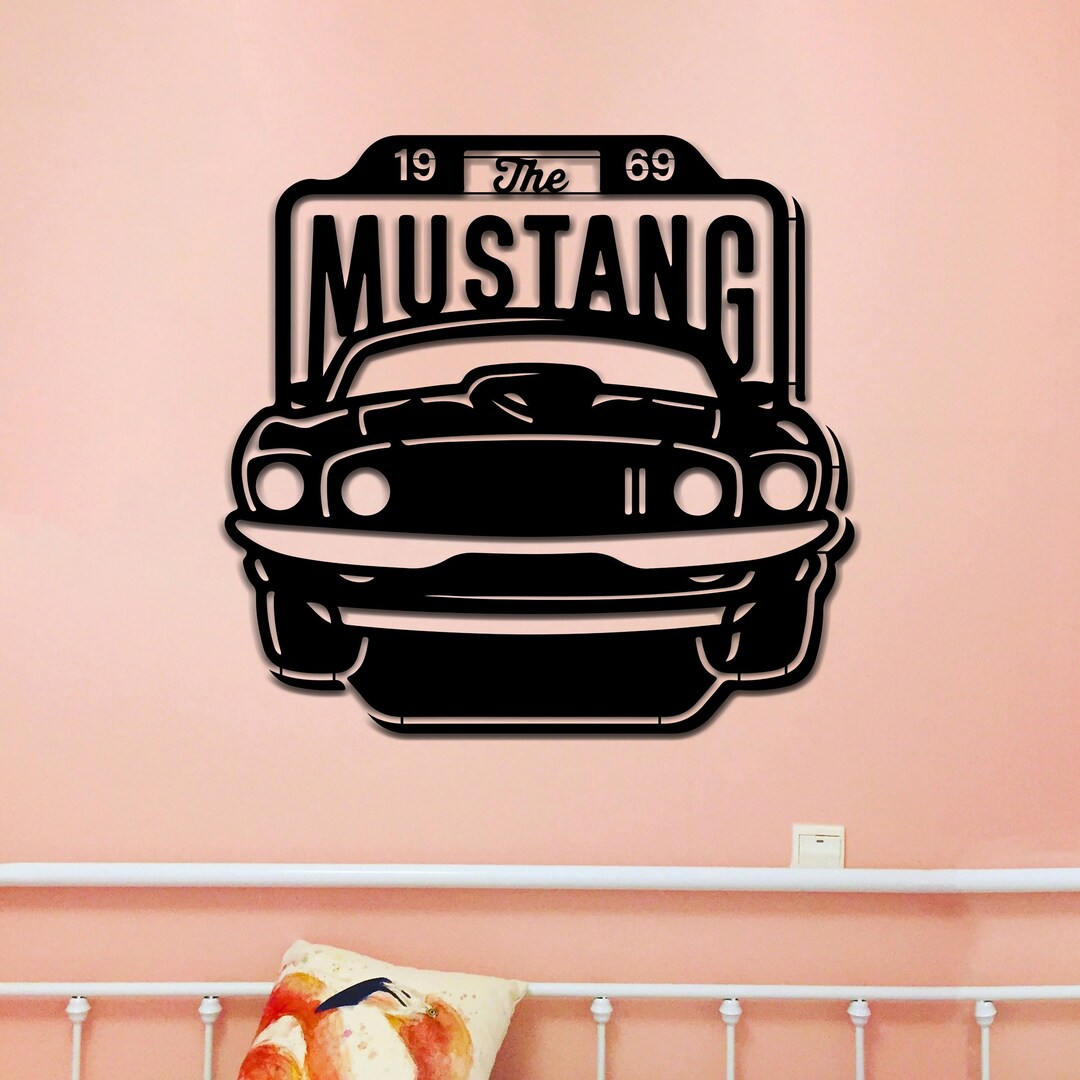 Mustang Metal Wall Art, Car Logos, Wall Decor, Home Decoration, Unique