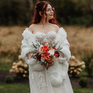 Rust White Bouquet Wedding Bridal Terracotta Burgundy Ivory Bouquet Bridesmaids Burnt Orange Wine Red Bouquet Sage Green Artificial Flowers