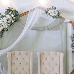 Wedding Arch Arrangement White Ivory Arch Arrangement White Arbor Arrangement White Eucalyptus Sage Wedding Decor Artificial Flowers