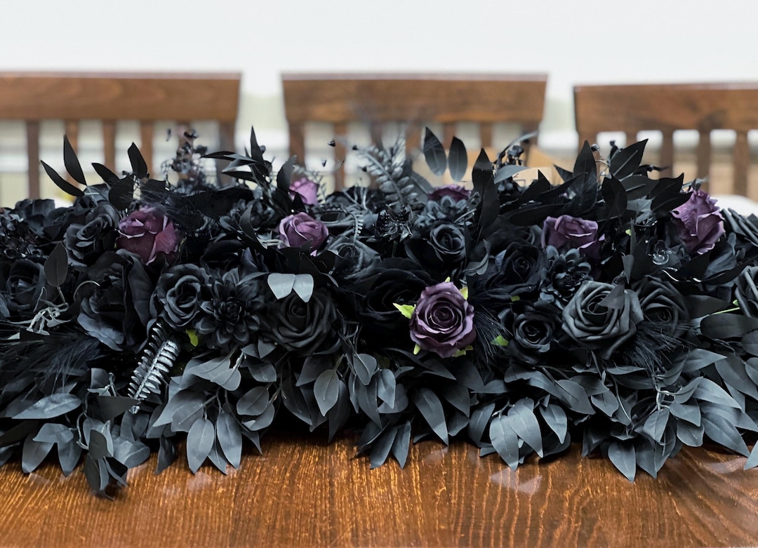 Purple And Black Centerpieces