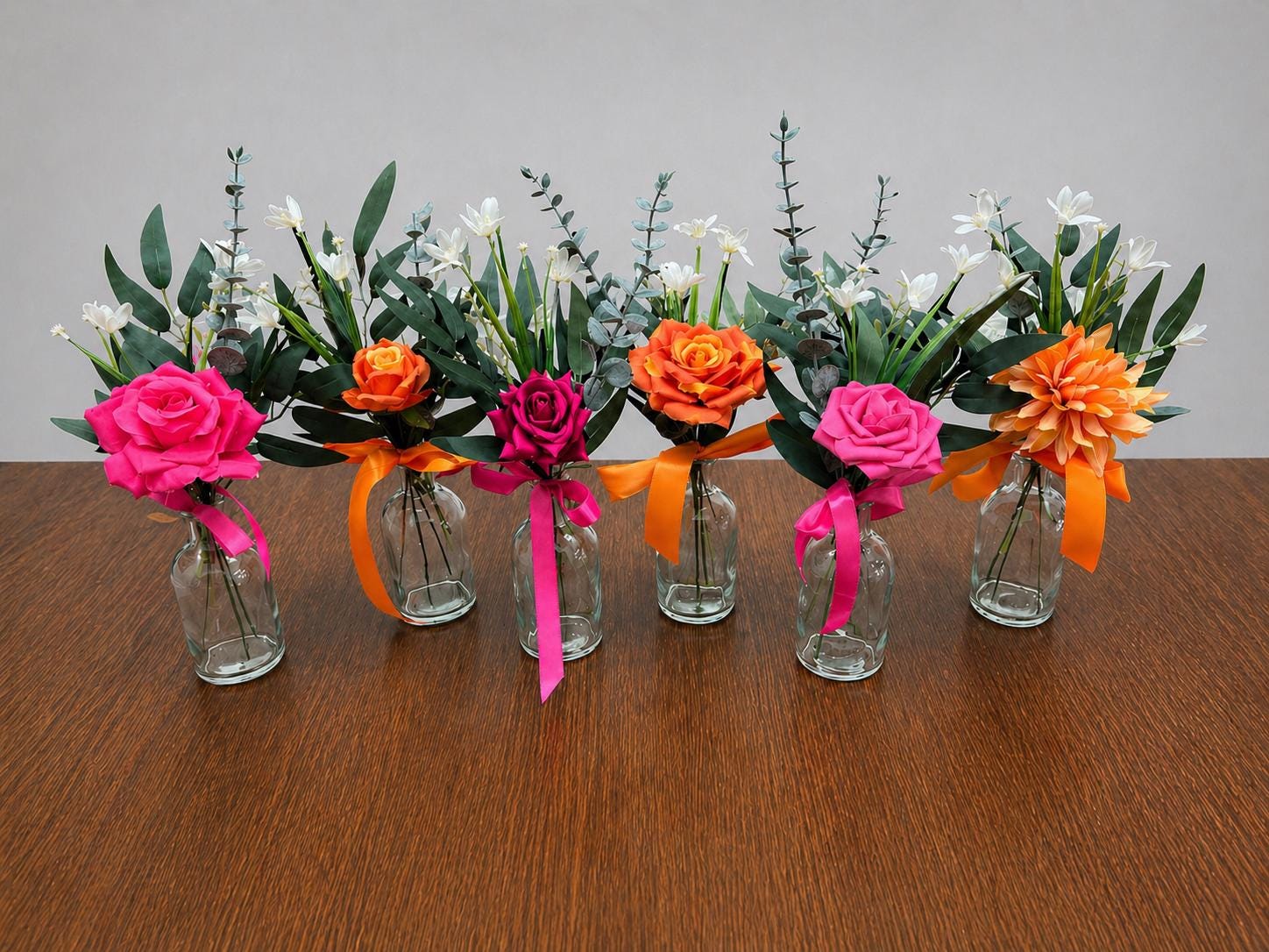 Small Centerpiece 1 Flower Orange Hot Pink Wedding Bud Vase Burnt Orange Single Flower Table Centerpiece Mini Fuchsia Artiticial Reddit