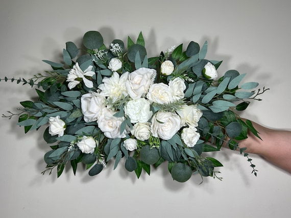 Wedding Arch Arrangement White Ivory Arch Aisle Arrangement Decor White Arbor Arrangement White Eucalyptus Sage Artificial Flowers Reddit