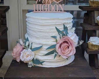 Dusty Rose Cake Decor Wedding Dusty Rose Flower Cake Arrangement White Dusty Rose Cake Decoration Pink White Cake Topper Flower Dusty Rose