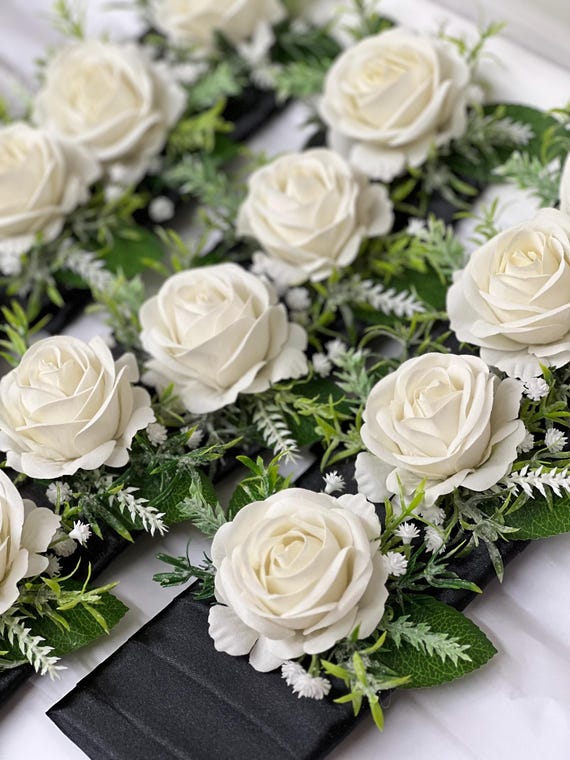 Fiore all'occhiello per matrimonio con rosa bianca naturale conservata, spilla per sposo, spilla per sposo, bouquet da sposa, decorazioni per matrimonio, occhiello con fiori conservati - Italia
