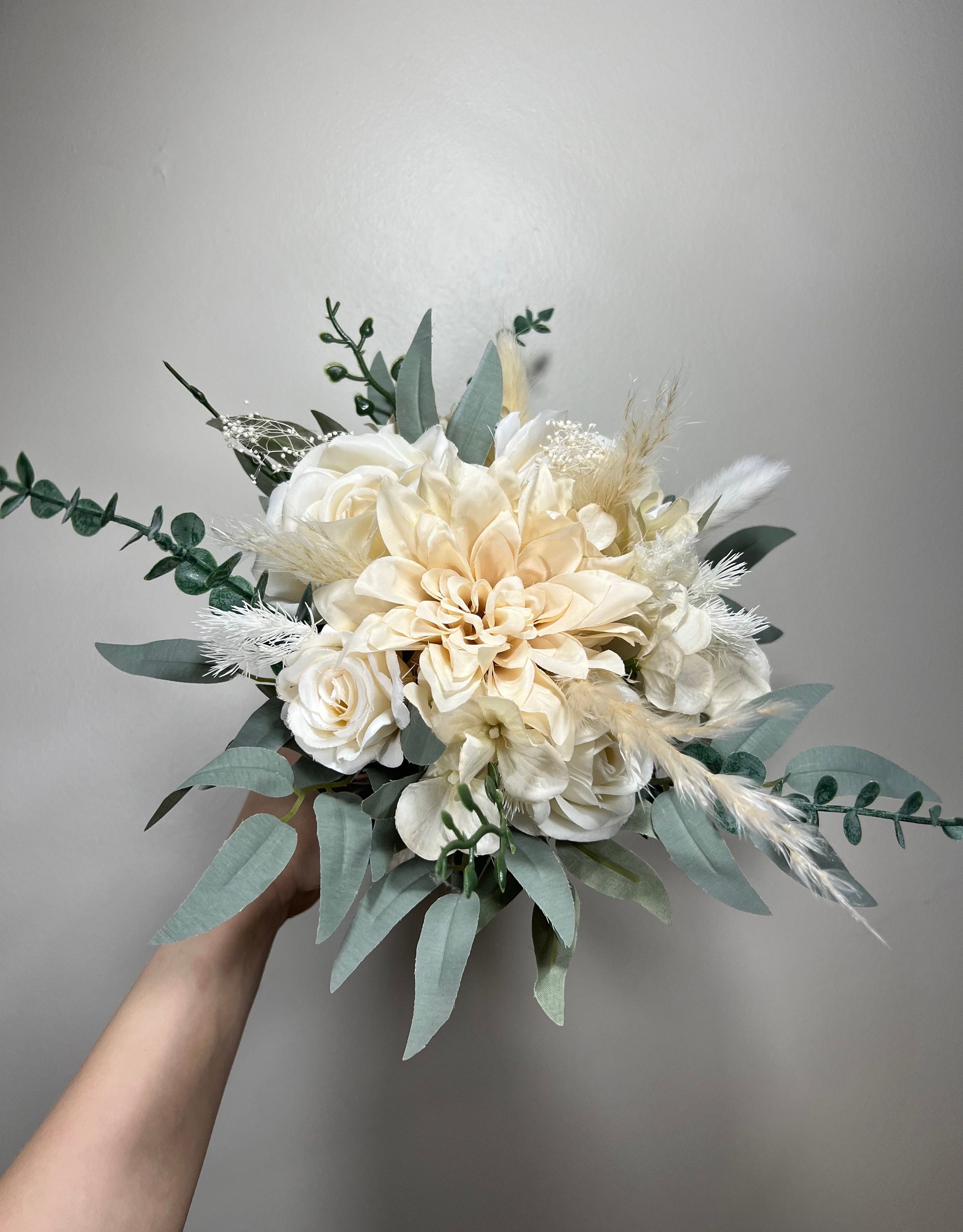 Wedding Bouquet Ivory Bridal Cream Bouquet Champagne Classic