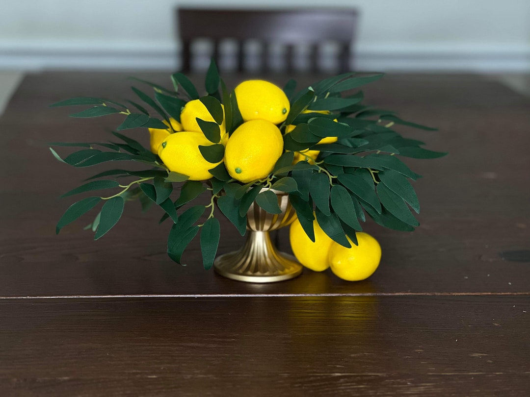 Wedding Lemon Centerpiece Rustic Table Decor Lemon Centerpiece Table ...