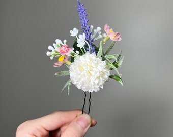 Hochzeit Haarnadel weiße Blume Mädchen Kopfschmuck Blumen Brautjungfern Haarnadel Accessoires Kunstblumen Baby Breath Haarnadel Elfenbein Lavendel