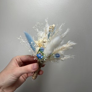 Wedding Boutonniere Blue Groom White Dusty Blue Boutonnières Groomsmen Ivory Corsage Boutonnière Groom Corsage Mom Artificial Flowers