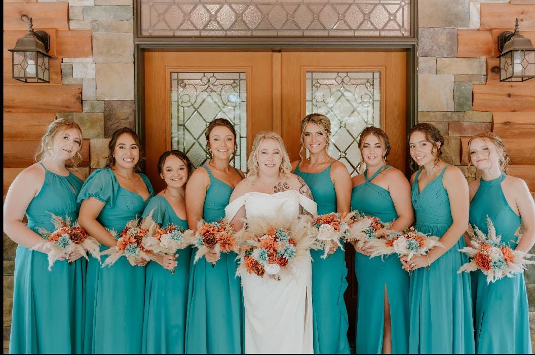 Long Teal And Orange Bridesmaid Dresses Long Teal Bridesmaid Dresses