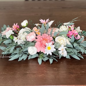 Wedding Sweetheart Pink White Dusty Rose Aisle Arrangement Centerpiece Pink Table Sweetheart Ivory Spring Chamomile Artificial Flowers