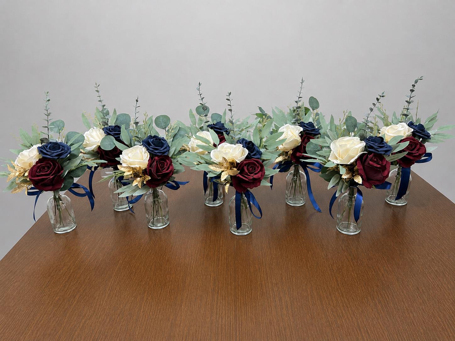 造花 アートフラワー ネイビーブルー系 花束セット ネイビーブルーの花束 - Etsy 日本