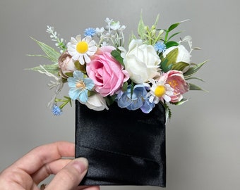 Wedding Pocket Boutonniere White Groom Boutonnière Dusty Rose Square Groomsmen Pocket Pink Boutonniere Dusty Blue Multicolor Artificial