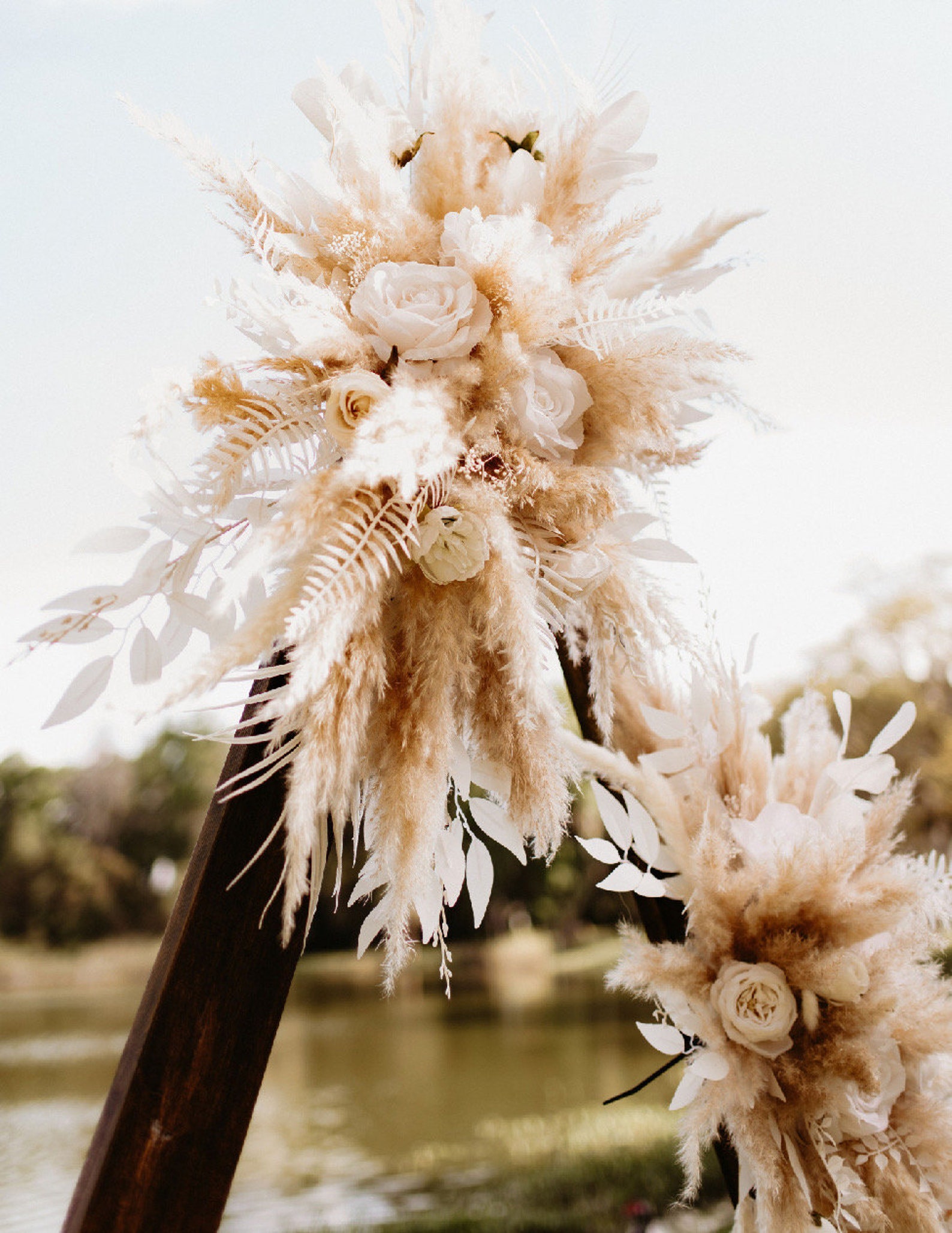 Wedding Arch Arrangement White Pampas Grass Arch Aisle Arrangement Wedding Arch Arrangement White Pampas Grass Arch Aisle Arrangement