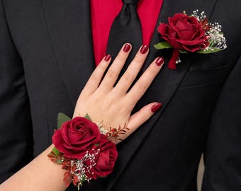 Custom Prom Set Corsage and Boutonniere Made to Match Your Dress