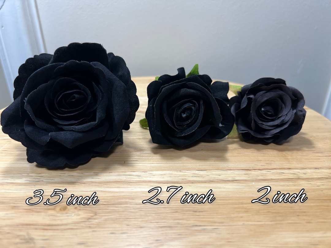 Black Artificial Flowers Head Rose Black High Quality Wedding Fake ...