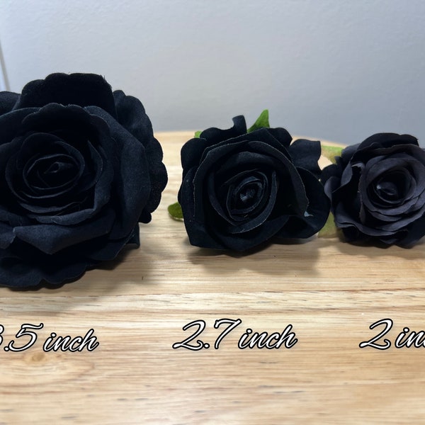 Black Artificial Flowers Head Rose Black High Quality Wedding Fake Roses Home Decor Silk Bridal Accessories Decorative DIY Supplies