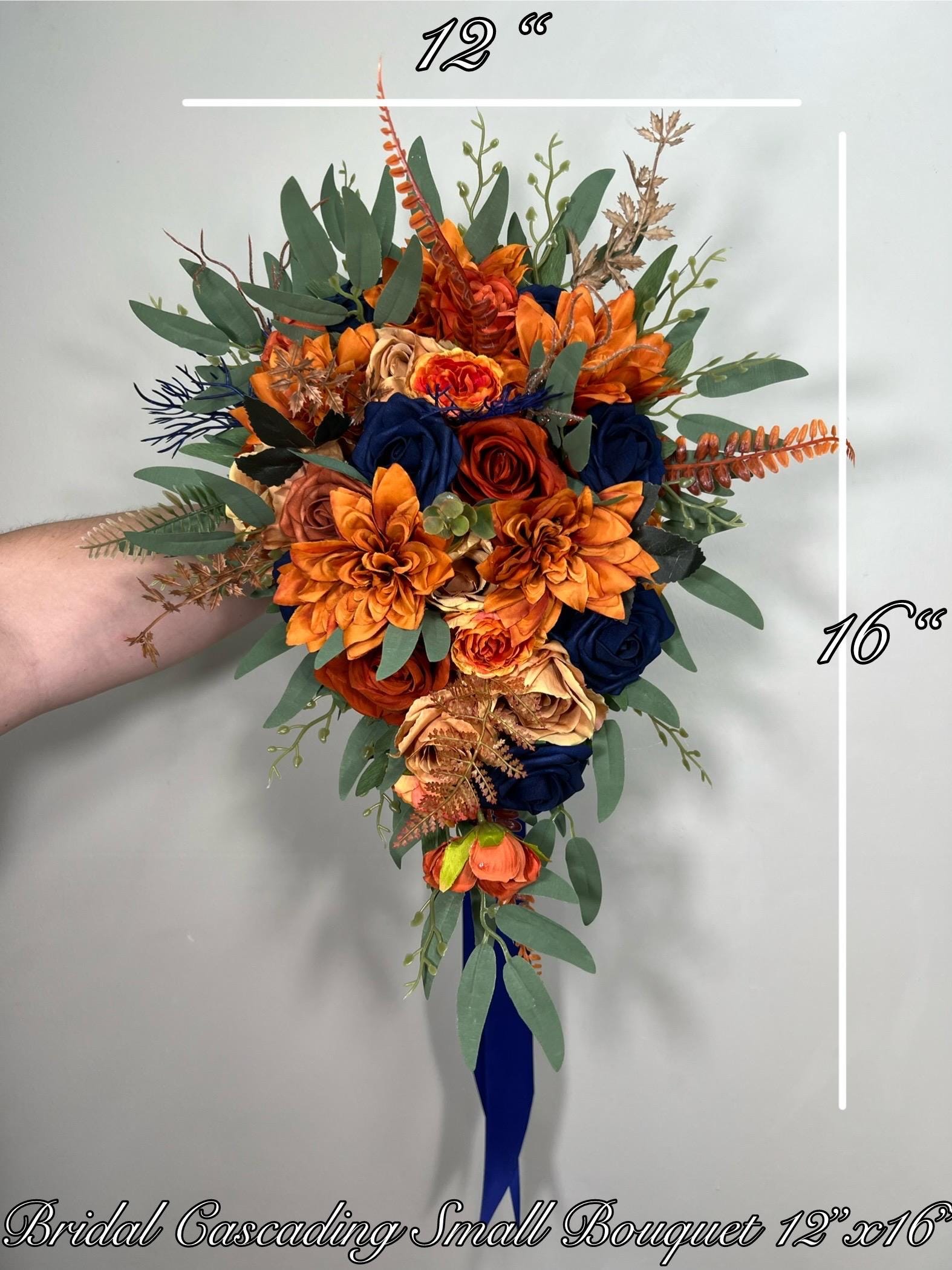 navy-blue-rust-bouquet-bridal-wedding-cascade-bouquet-navy-blue