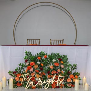 Wedding Aisle Marker Flower Floor Arrangement Whiskey Barrel Décor White Orange Ground Arch Burgundy Ivory Terracotta Peach Burnt