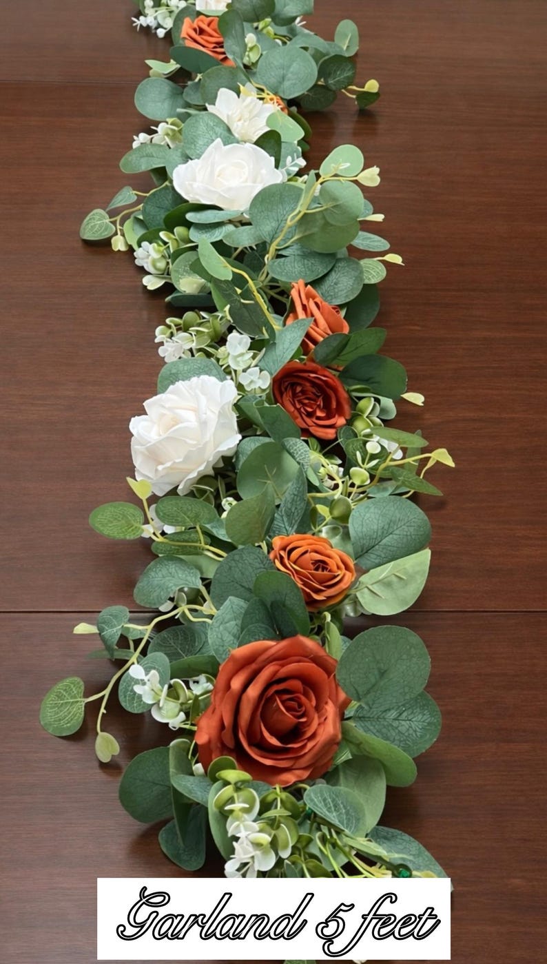 Rust Colored Roses Florist Burnt Orange Ivory Bouquet Wedding Bridesmaids Bouquet Terracotta ...