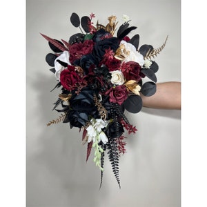 Burgundy white and black wedding sale