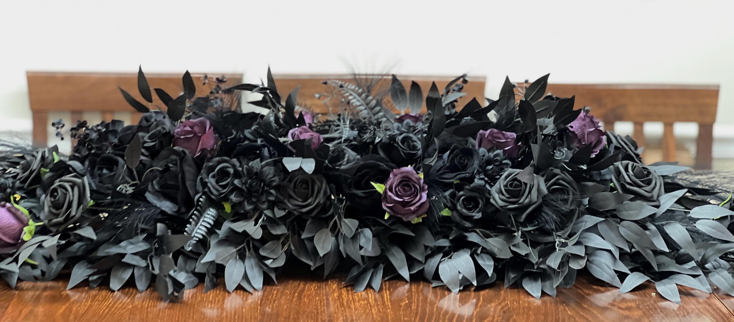 Purple And Black Centerpieces