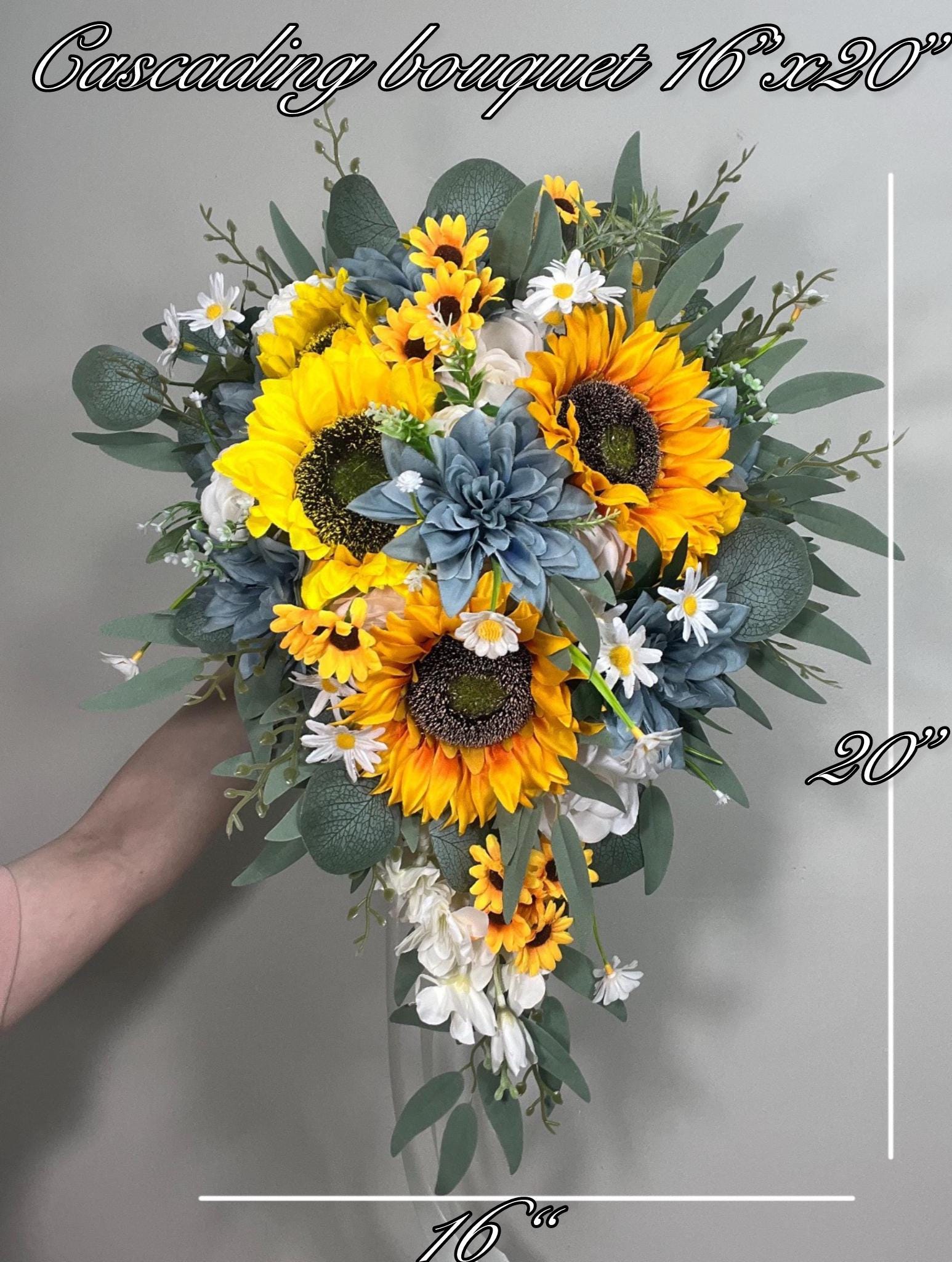 blue bridesmaid dresses with sunflowers Sunflower Dusty Bouquet Wedding Sunflower Bridal Bouquet Dusty Blue Yellow Bridesmaids Bouquet Dusty Blue Sunflower White and a wide variety CYBER25 Balenciaga Patched Brief Dress Color:Green with Blue/White/Black Stripes