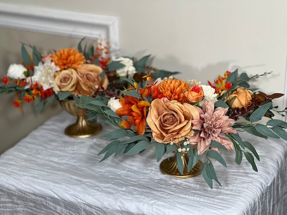 25 Centrotavola Floreali Fai Da Te: Cerchi Metallici Oro Con Base In Legno Per Decorazioni Tavolo Matrimonio, Festa, Anniversario - 4