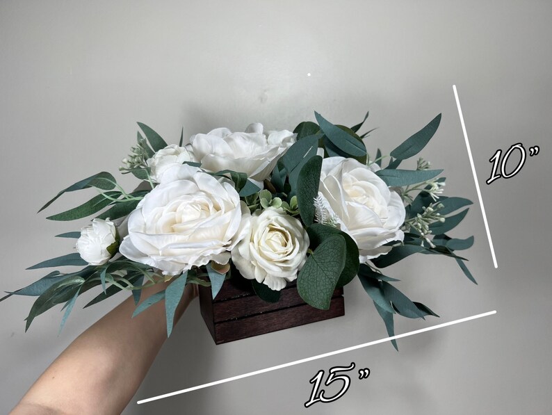 Wedding Centerpiece White Boho Box Wooden Table Decor Ivory Etsy