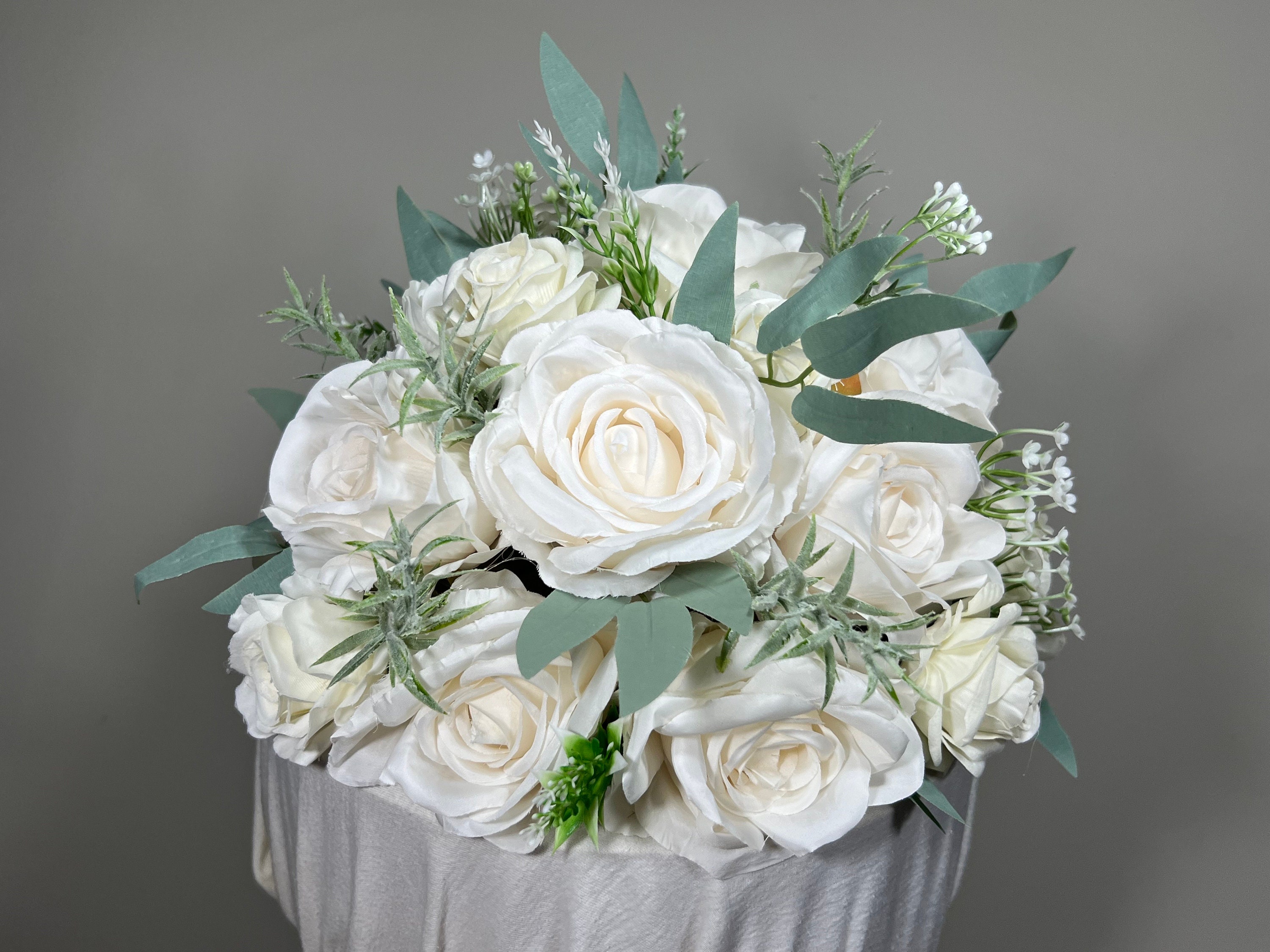 Wnvivi 3er-Set Künstliche Blumen Kuchenaufsätze – Seidenblumen Für Hochzeitstorten-Deko