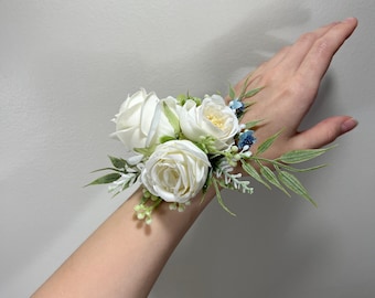 Hochzeit Corsage Pin On Weiß Braut Elfenbein Hochzeit Klassisch Handgelenk Corsage Brautjungfern Dekor Hochzeit Rose Accessoires Kunstblume Corsag