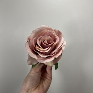 Dusty Rose Artificial Flowers Head Rose High Quality Wedding Fake Roses Dusty Rose Silk Bridal Accessories Decoration Home Decor DIY Wedding