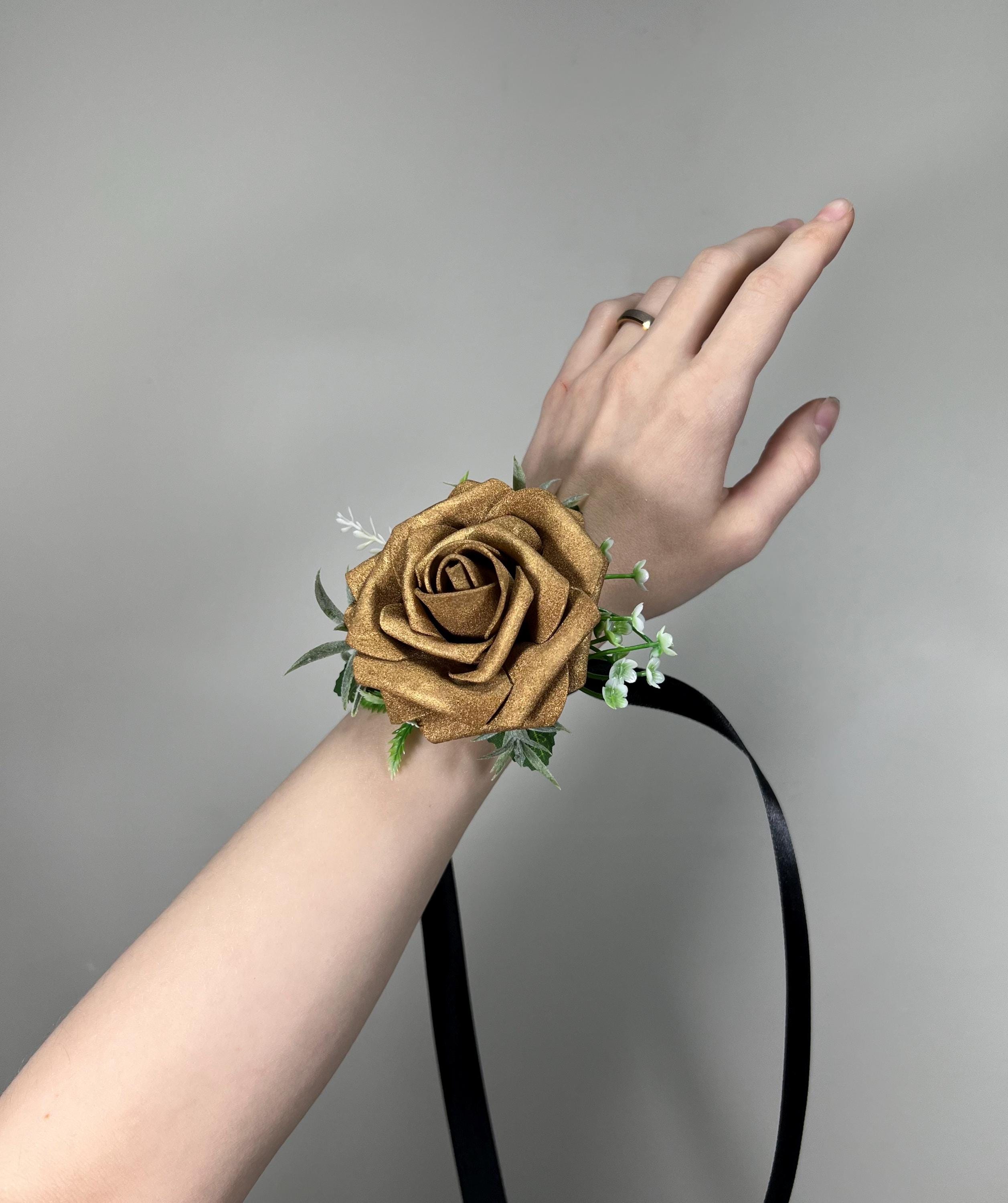 boutonniere for gold dress Gold corsage