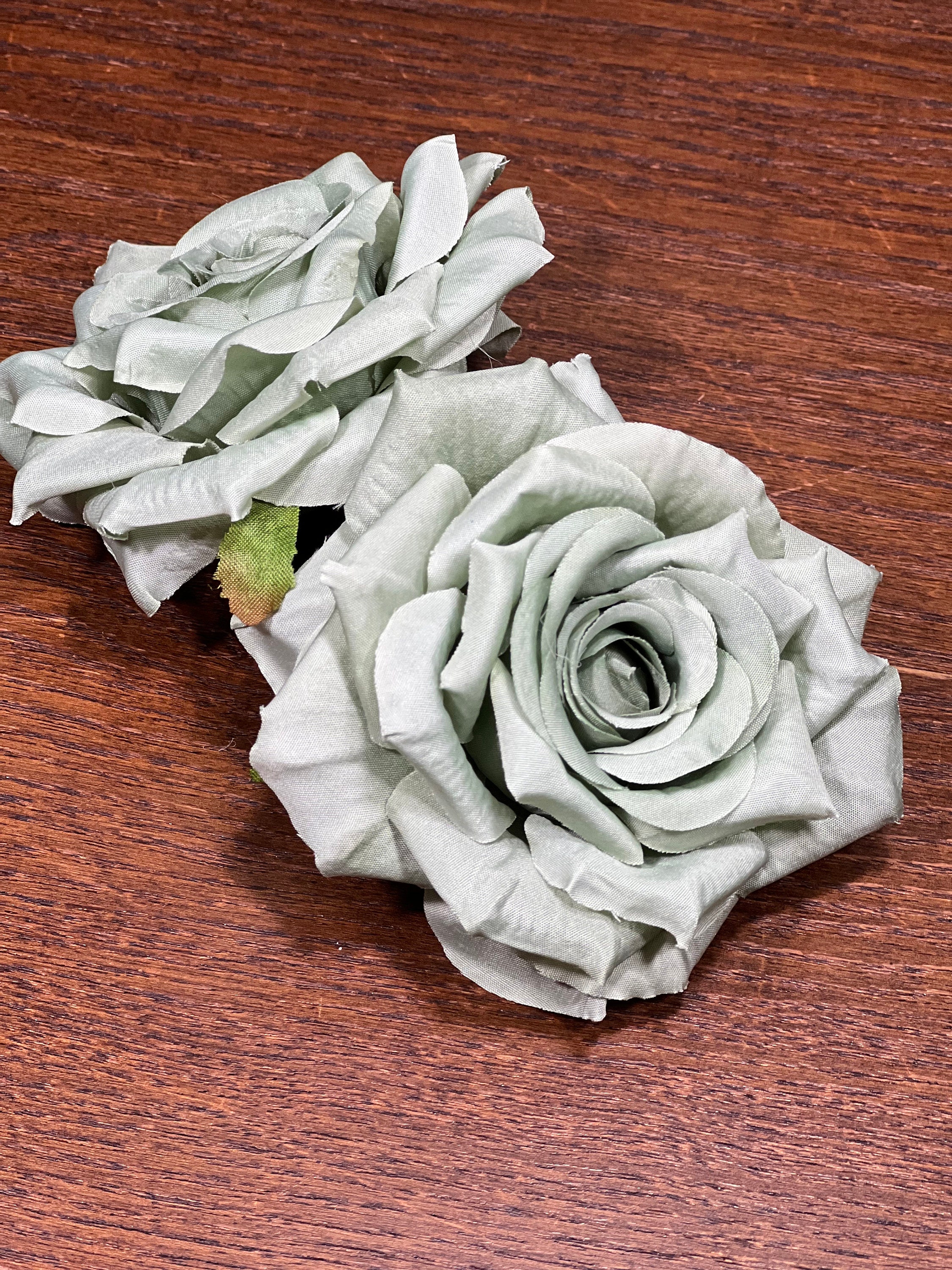25 Fiori Artificiali Di Dalia Verde Salvia Con Stelo - Rose Finte In Schiuma Morbida Per Decorazioni Matrimoniali E Centrotavola