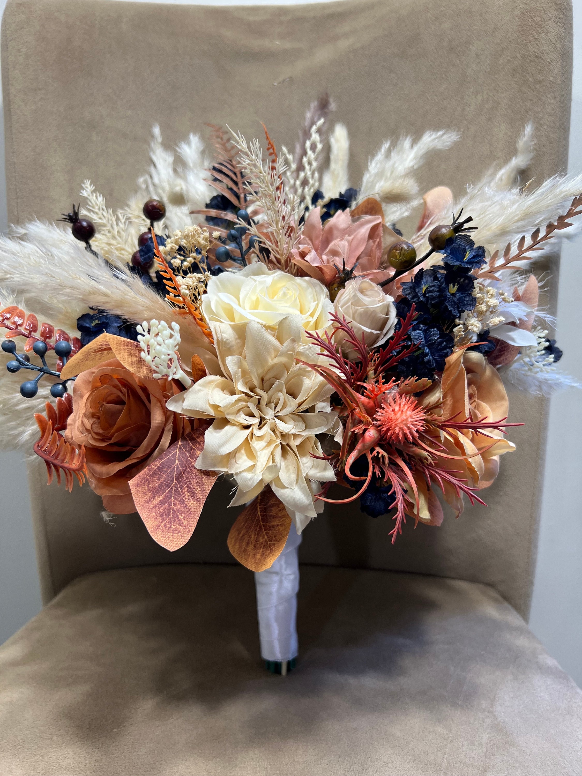 Bridal Bouquet for Fall Wedding With Cedar Rose Wedding Flowers