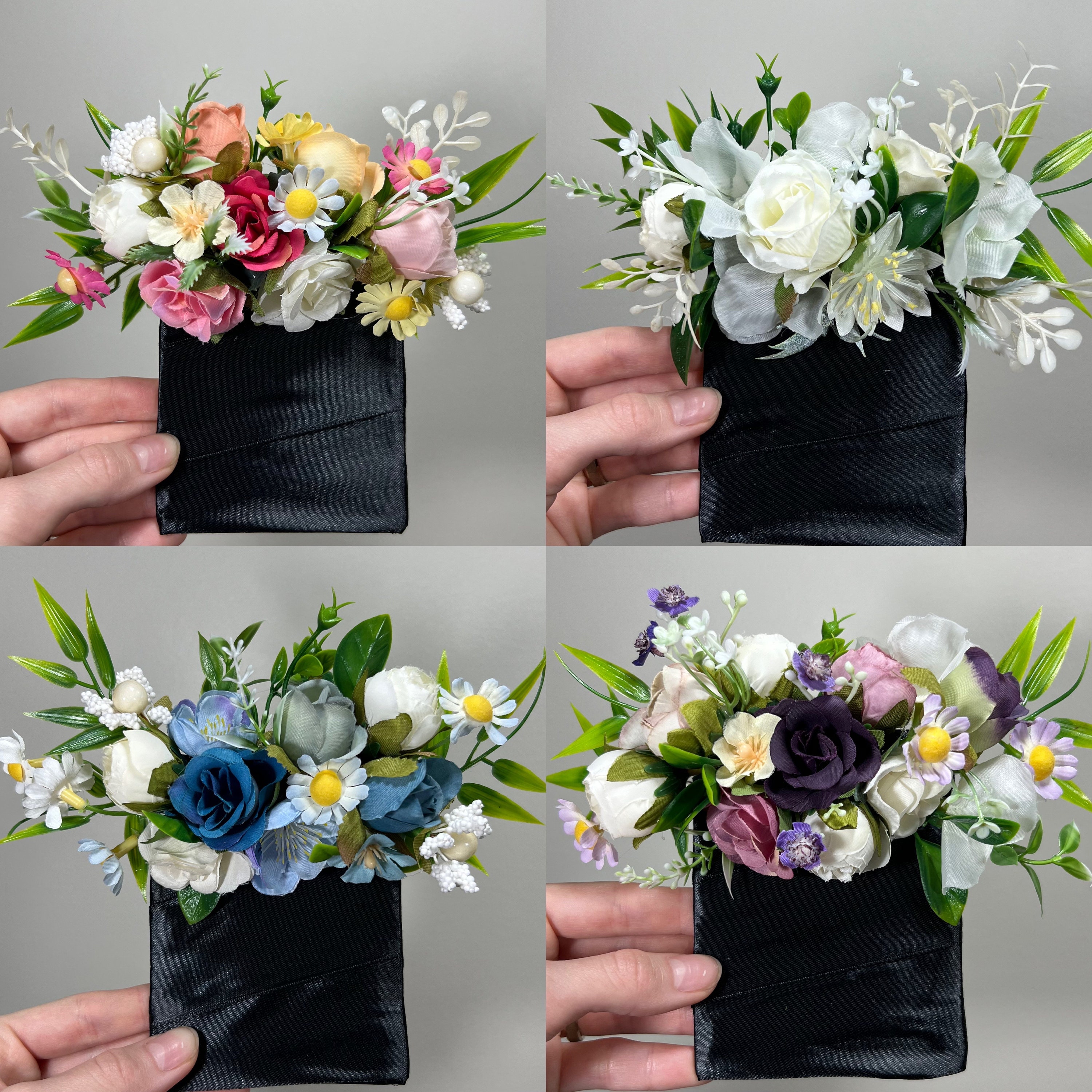 sourcing map 20 fiori artificiali da uomo, colore viola chiaro, per