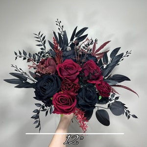 Wedding Bouquet Black Burgundy Bridal Wedding Gothic Halloween Bouquet Black Decor Burgundy Handmade Artificial Flower Bridesmaids Burgundy