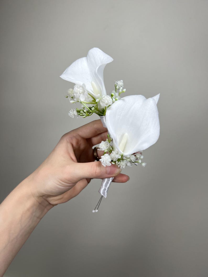 Wedding Calla Lily Bouquet White Bridal Ivory Bouquet Classic Sage ...