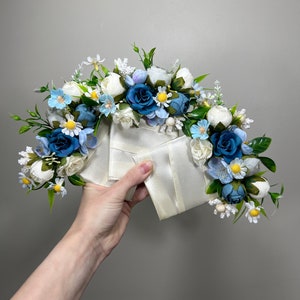 Wedding Pocket Boutonniere White Groom Boutonnière Dusty Blue Square Groomsmen Pocket Boutonniere Blue Rustic Decor Artificial Flower Wild