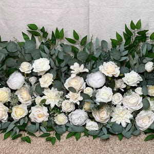 Floor Arrangement White Weddding Free Standing Ivory Aisle Floor Arrangement White Backdrop Floor Runner Artificial Flower Eucalyptus