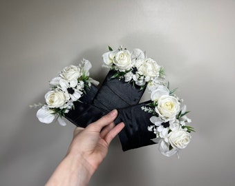 Wedding Pocket Boutonniere White Groom Boutonnière Ivory Square Groomsmen Pocket Prom Boutonniere Wedding White Boutonniere