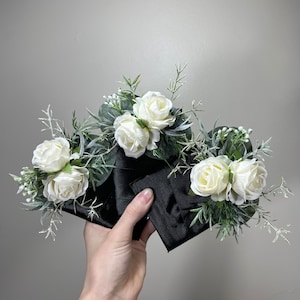 Hochzeit Tasche Boutonniere Weiß Bräutigam Boutonniere Platz Groomsmen Hochzeit Elfenbein Rustikal Dekor Kunstblumen Weiß Boutonnière Tasche